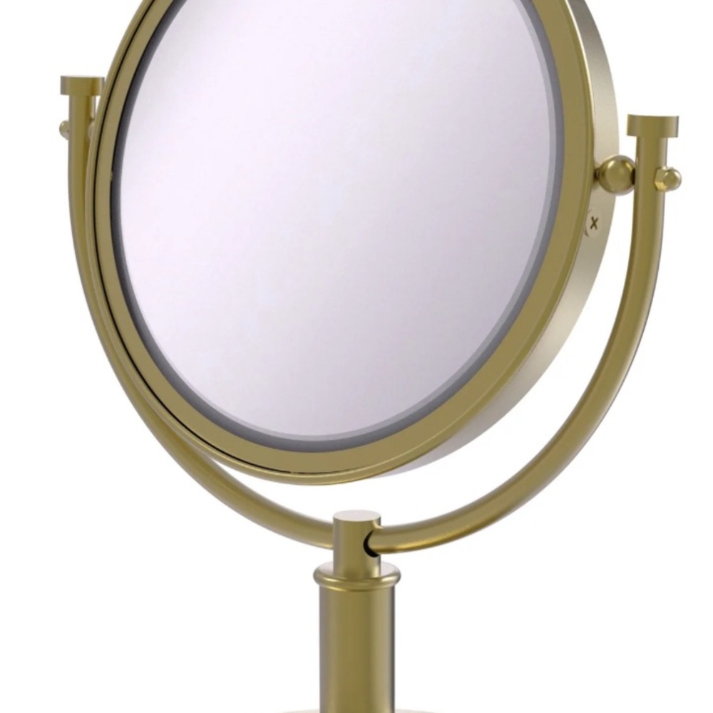 Allied Brass 8 in Vanity Top Make-Up Mirror with Smooth Accents In Satin Brass